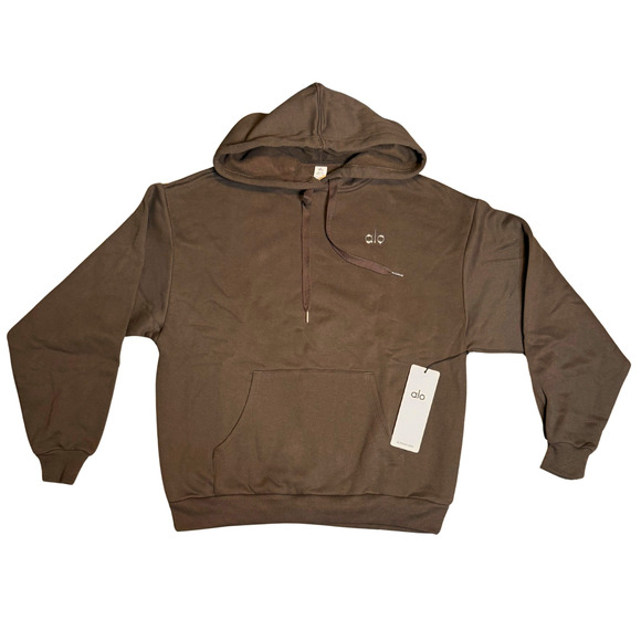 NWT Alo Yoga Accolade Hoodie 🟫 XXS Oversized Espresso - Picture 2 of 6